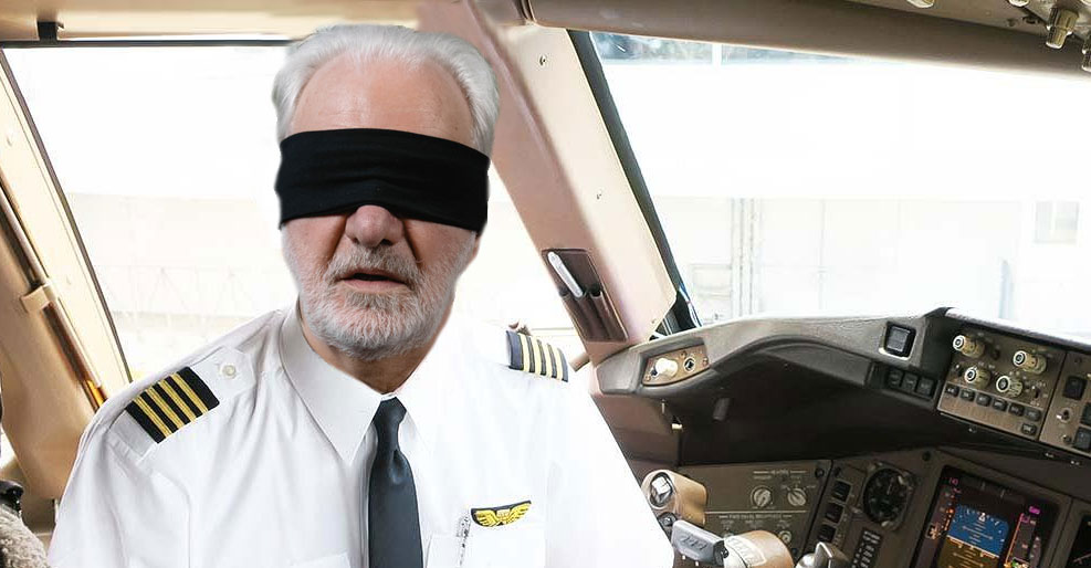 Pilot flying blind