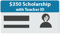 $350 scholarship with valid teacher ID